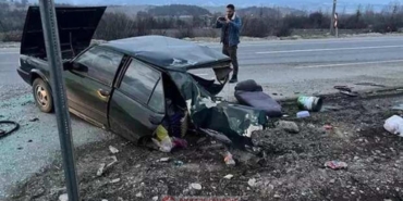 Kaza: Araç ikiye bölündü! Mucize gerçekleşti